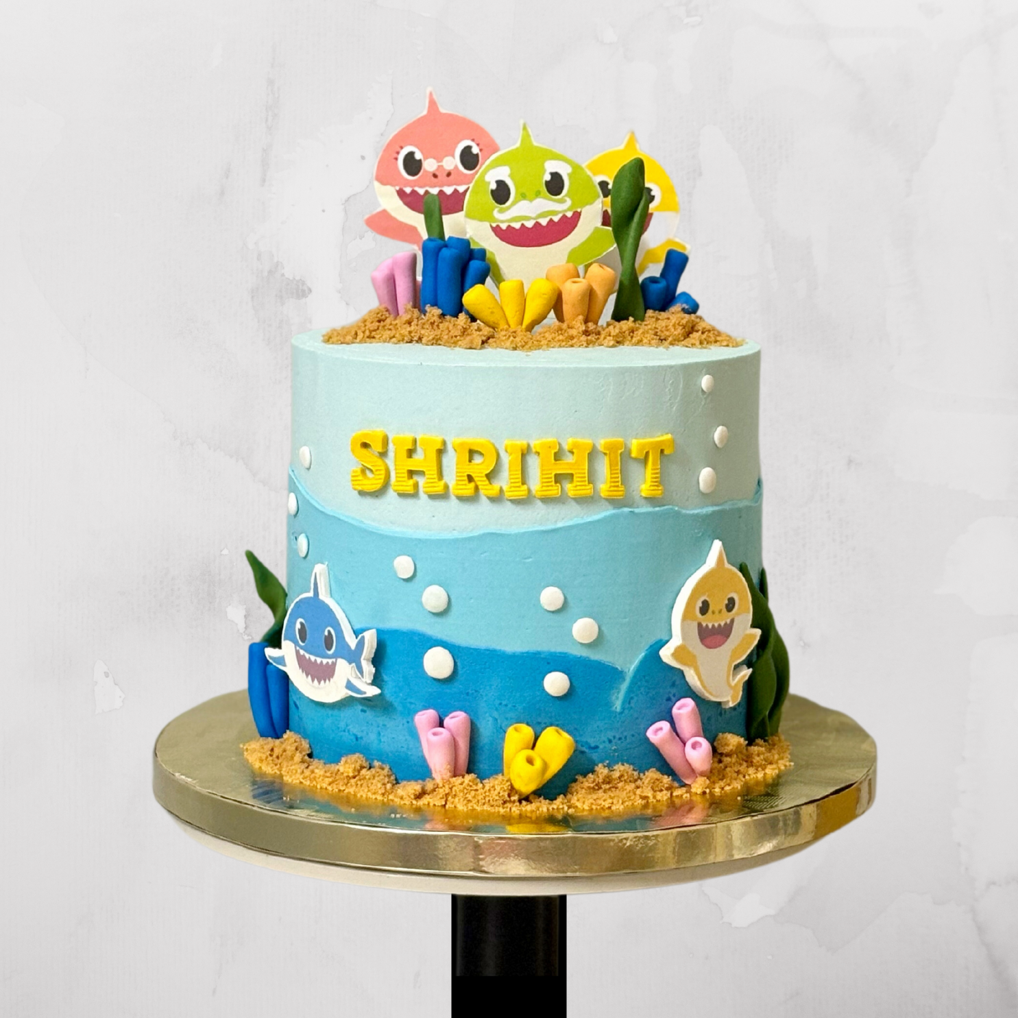 Baby Shark Theme Birthday Cake